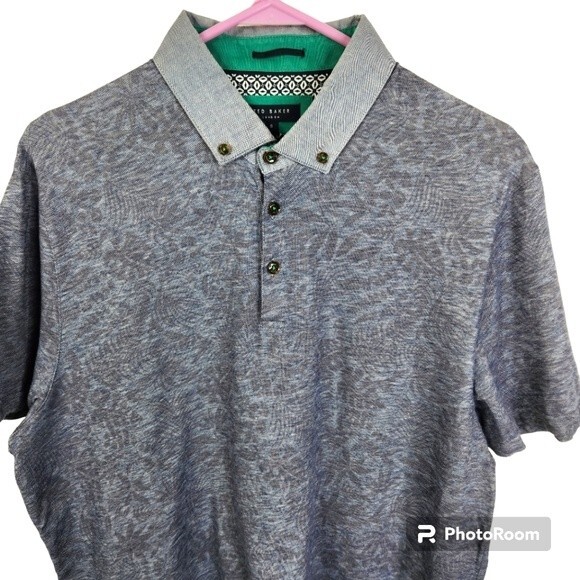 Ted Baker London Mens Short Sleeve Palm Print Polo Size 6-XXL - Picture 3 of 7